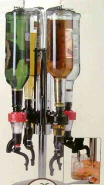 Dispensador profesional giratorio de licores para 4 botellas de hasta 1